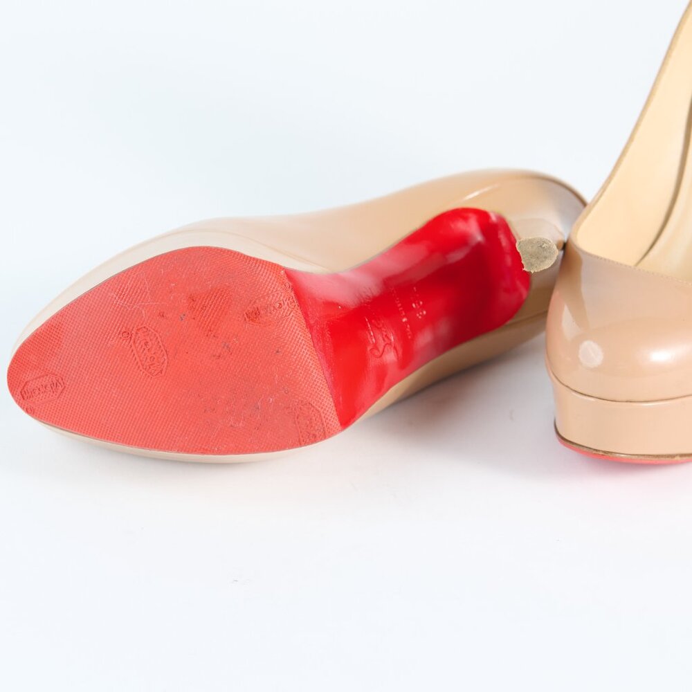 Christian Louboutin Benech Report Calf Empire/Patent - Tan Pre-Loved -Size 35.5 - Picture 6 of 6